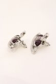 画像2: ヴィヴィアンウエストウッド 中古 / diamante heart stud pierce（ディアマンテハートスタッズピアス）  シルバーｘワイン  O-26-04-12-058-ac-YM-OS (2)