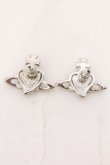 画像4: ヴィヴィアンウエストウッド 中古 / diamante heart stud pierce（ディアマンテハートスタッズピアス）  シルバーｘワイン  O-26-04-12-058-ac-YM-OS (4)