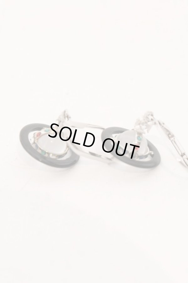画像3: ヴィヴィアンウエストウッド 中古 / PETITE ORIGINAL ORB EARRINGS（プチオリジナルオーブイヤリング）  ブラックｘシルバー  O-26-04-12-059-er-YM-ZH (3)