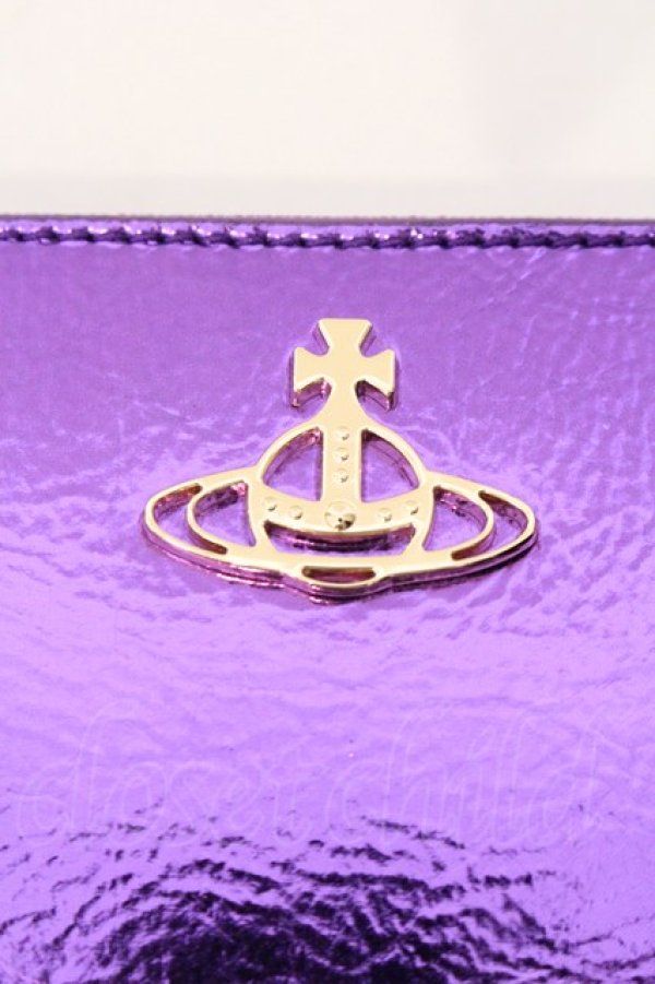 画像2: ヴィヴィアンウエストウッド 中古 / CRINKLE ラウンドジップ長財布（クリンクル）  パープル  O-26-04-12-067-wa-YM-OS (2)