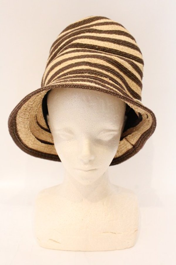 画像2: ヴィヴィアンウエストウッド 中古 / ラフィアストライプストローハット  ナチュラル  O-26-04-12-070-ha-YM-OS (2)