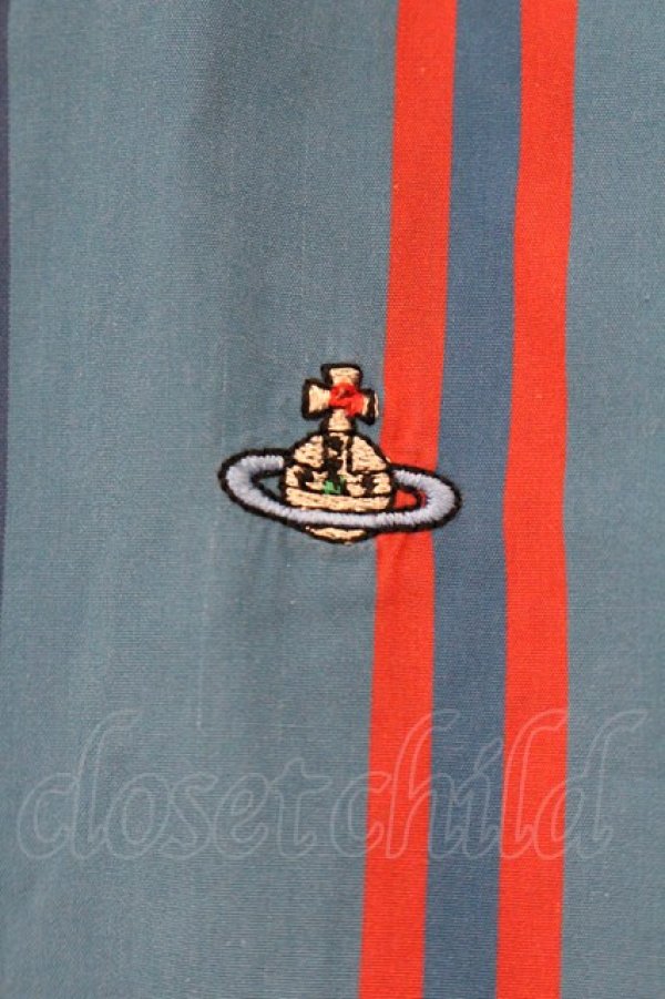 画像2: ヴィヴィアンウエストウッド 中古 / ストライプシャツ 48 ブルー  O-26-04-12-007-bl-YM-OS (2)