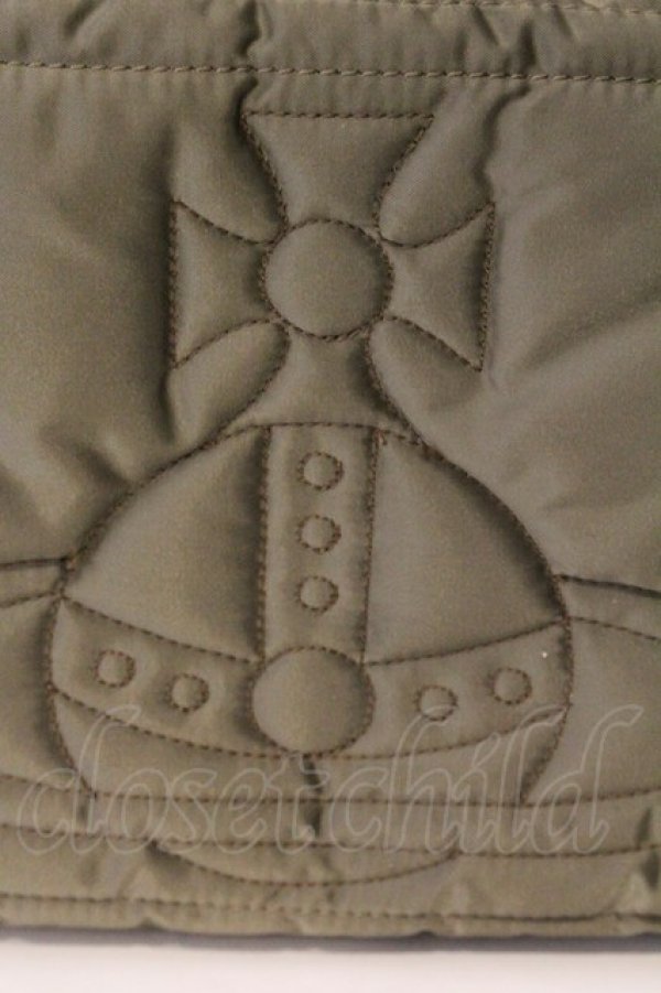 画像2: ヴィヴィアンウエストウッド 中古 / アイダーダウンボストンバッグ（S)  カーキグリーン  O-26-04-12-083-ba-IG-OS (2)