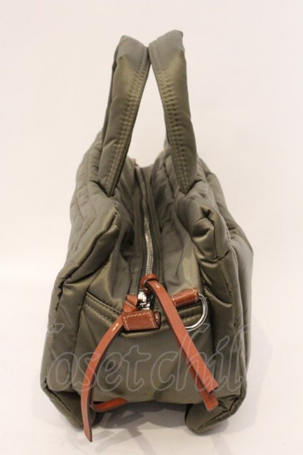 画像3: ヴィヴィアンウエストウッド 中古 / アイダーダウンボストンバッグ（S)  カーキグリーン  O-26-04-12-083-ba-IG-OS (3)