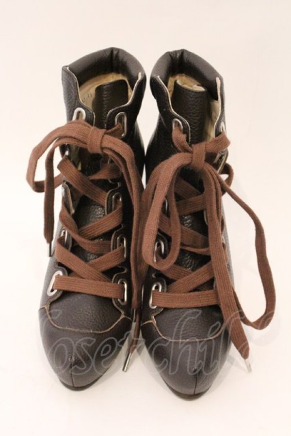 画像2: ヴィヴィアンウエストウッド 中古 / レースアップヒールブーツ 38（24cm） ブラウン  O-26-04-12-085-sh-YM-OS (2)