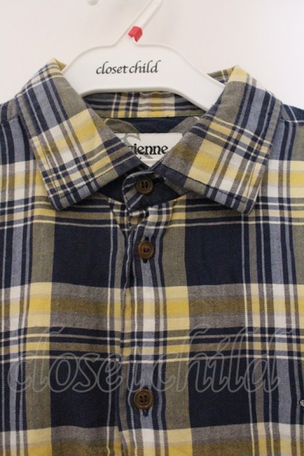画像3: ヴィヴィアンウエストウッド MAN 中古 / コットンチェックシャツ 46 イエローｘネイビー  O-26-04-12-009-bl-YM-OS (3)
