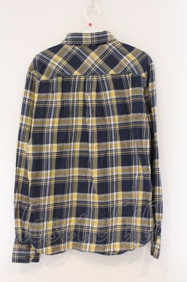 画像4: ヴィヴィアンウエストウッド MAN 中古 / コットンチェックシャツ 46 イエローｘネイビー  O-26-04-12-009-bl-YM-OS (4)