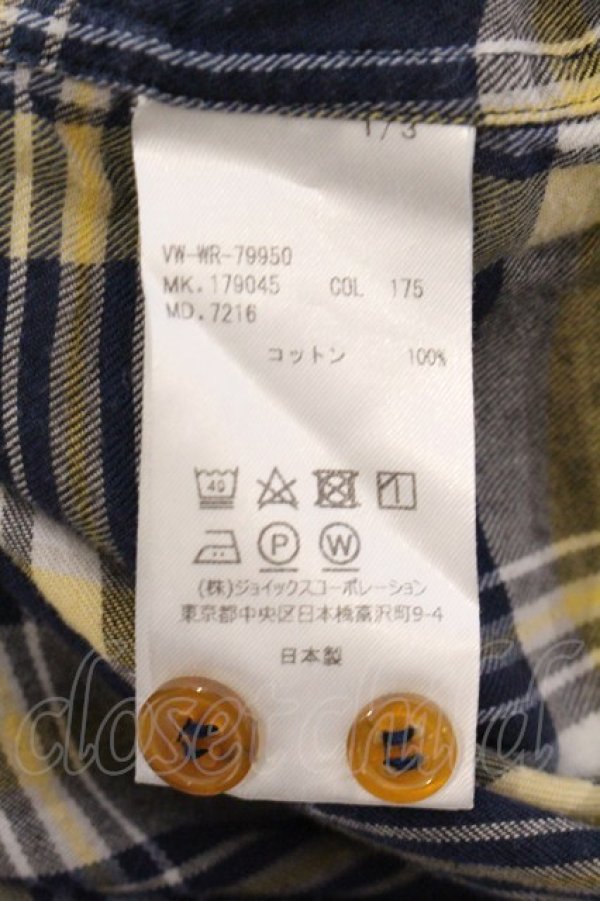 画像6: ヴィヴィアンウエストウッド MAN 中古 / コットンチェックシャツ 46 イエローｘネイビー  O-26-04-12-009-bl-YM-OS (6)