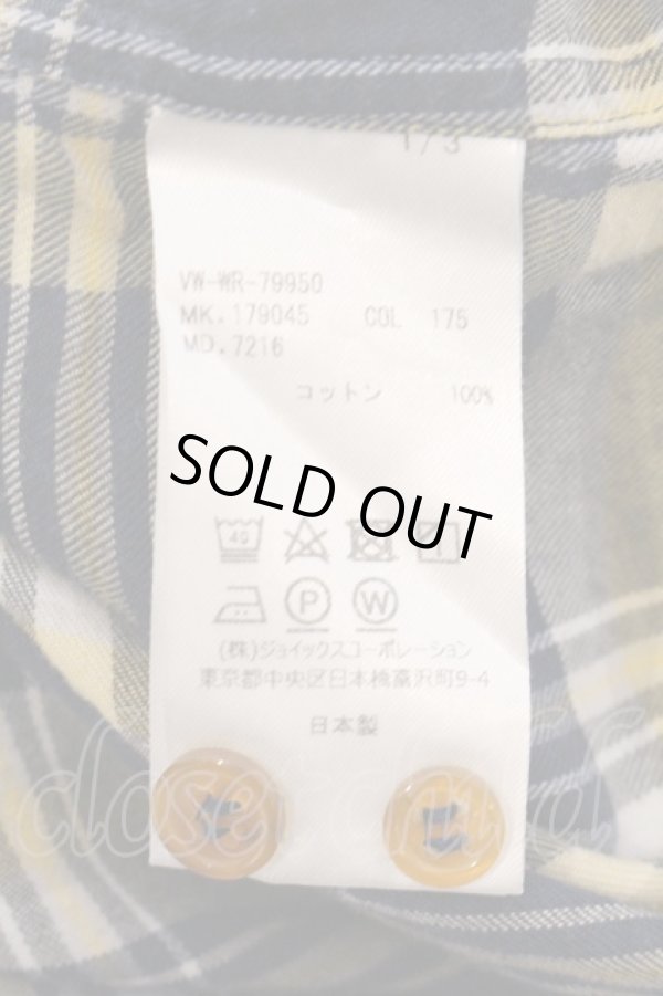 画像6: ヴィヴィアンウエストウッド MAN 中古 / コットンチェックシャツ 46 イエローｘネイビー  O-26-04-12-009-bl-YM-ZH (6)