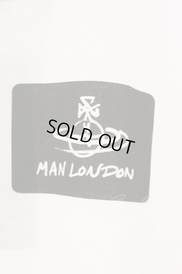 画像2: ヴィヴィアンウエストウッド MAN 中古 / “MAN LONDON” ネームタグ リンガー リラックスTシャツ 42 ホワイト×ブラック  O-26-04-12-012-ts-IG-ZH (2)