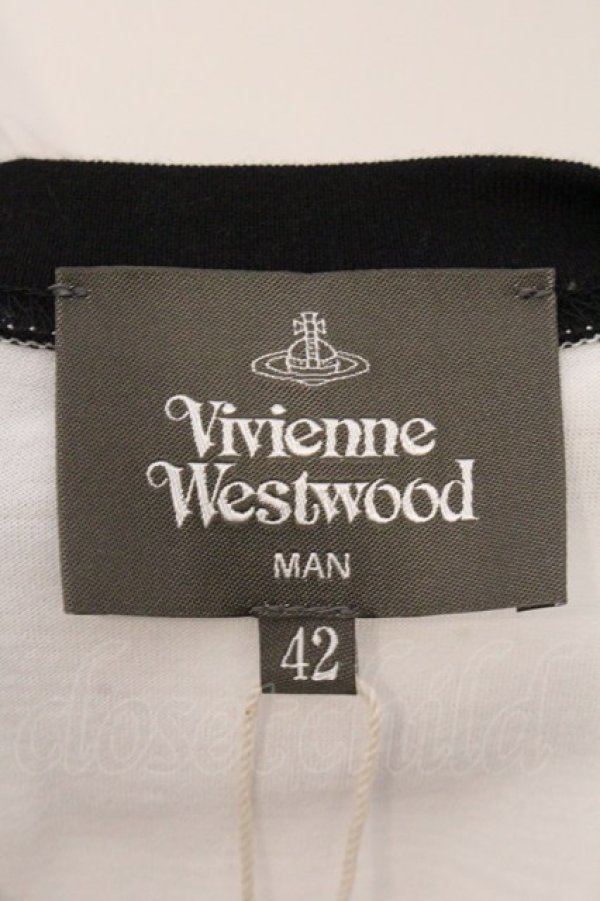 画像5: ヴィヴィアンウエストウッド MAN 中古 / “MAN LONDON” ネームタグ リンガー リラックスTシャツ 42 ホワイト×ブラック  O-26-04-12-012-ts-IG-OS (5)