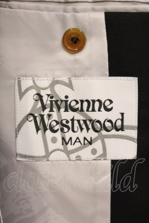 画像9: ヴィヴィアンウエストウッド MAN 中古 / 2Bスーツセットアップ  ブラック  O-26-04-12-001-su-IG-OS (9)
