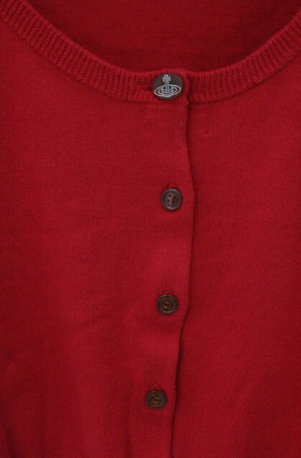 画像3: ヴィヴィアンウエストウッド 中古 / 裾単色オーブ刺繍カーディガン 2 レッド  O-26-04-19-019-to-YM-OS (3)
