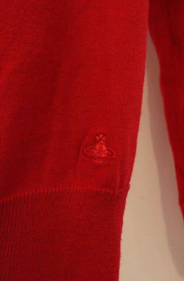 画像4: ヴィヴィアンウエストウッド 中古 / 裾単色オーブ刺繍カーディガン 2 レッド  O-26-04-19-019-to-YM-OS (4)