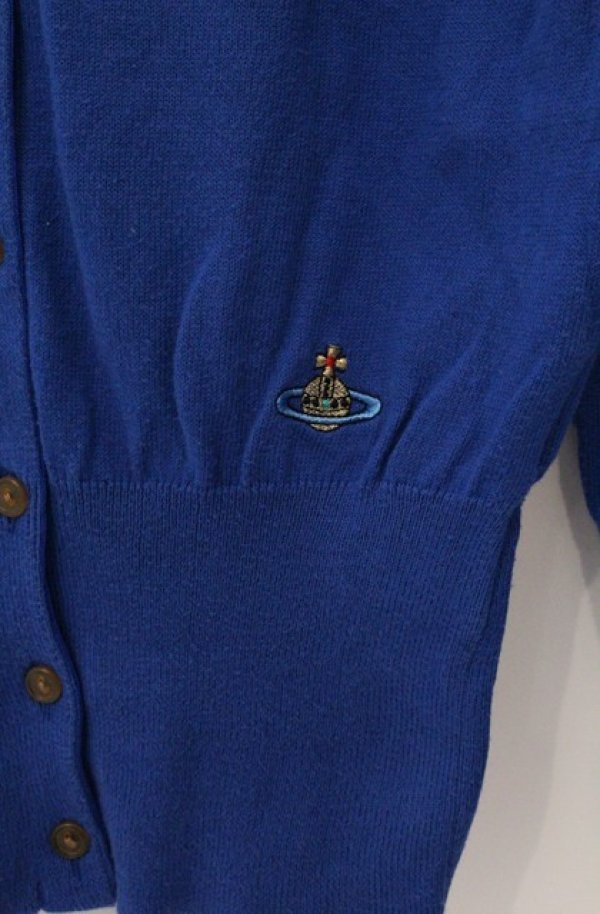 画像3: ヴィヴィアンウエストウッド 中古 / カラーオ-ブ刺繍カーディガン S ブルー  O-26-04-19-020-to-YM-OS (3)
