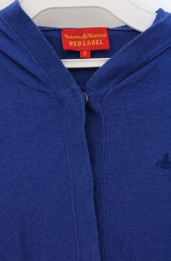 画像2: ヴィヴィアンウエストウッド 中古 / フーデッドスナップボタンカーディガン 2 ブルー  O-26-04-19-021-to-YM-OS (2)