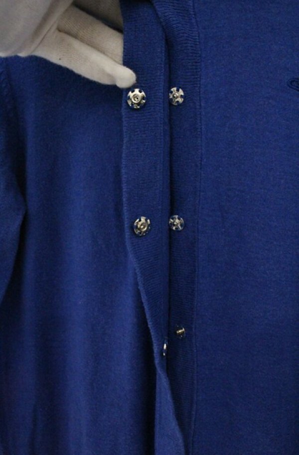 画像5: ヴィヴィアンウエストウッド 中古 / フーデッドスナップボタンカーディガン 2 ブルー  O-26-04-19-021-to-YM-OS (5)