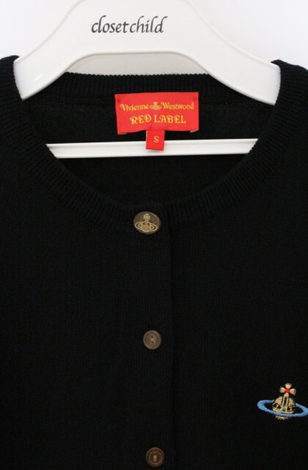 画像2: ヴィヴィアンウエストウッド 中古 / カラーオーブ刺繍カーディガン S ブラック  O-26-04-19-023-to-YM-OS (2)