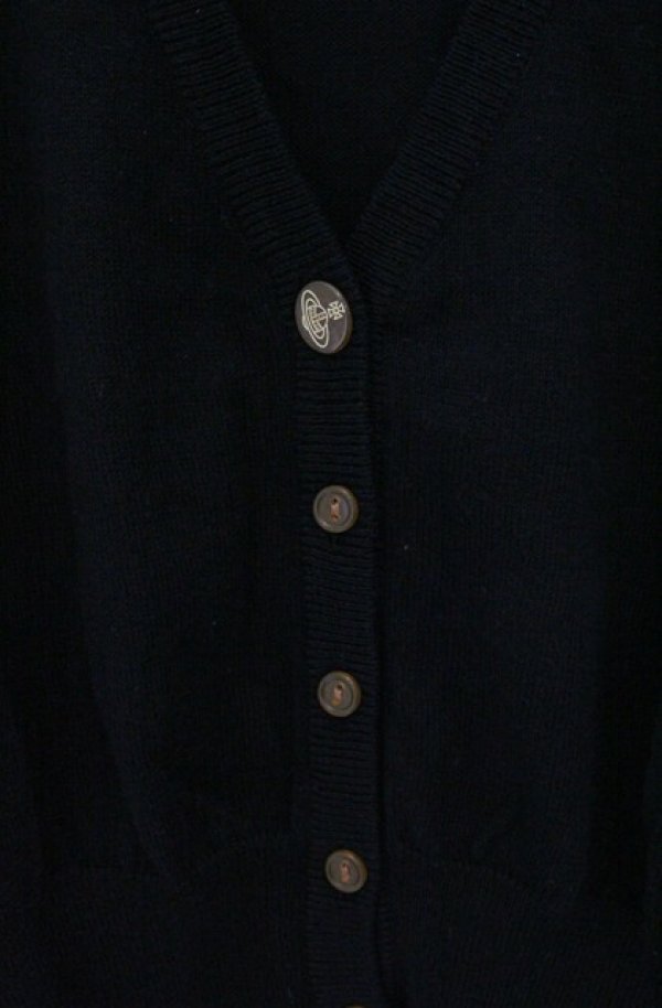 画像3: ヴィヴィアンウエストウッド 中古 / カラーオーブ刺繍カーディガン S ブラック  O-26-04-19-024-to-YM-OS (3)