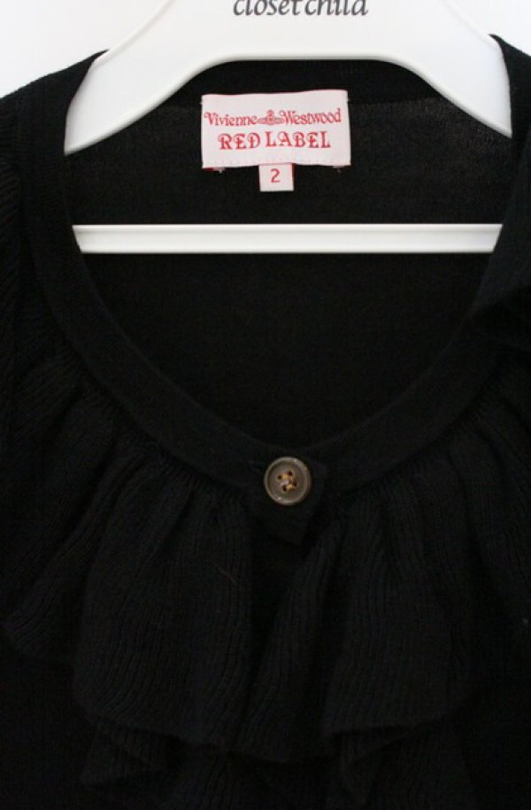 画像2: ヴィヴィアンウエストウッド 中古 / フリルカーディガン 2 ブラック  O-26-04-19-025-to-YM-OS (2)