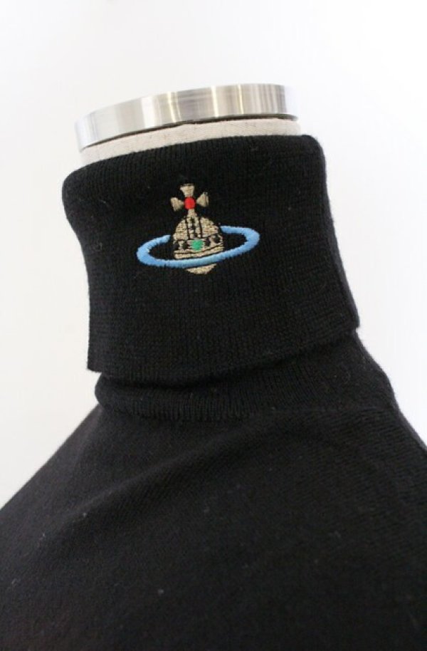 画像3: ヴィヴィアンウエストウッド 中古 / カラーオーブ刺繍タートルネックニット  ブラック  O-26-04-19-026-to-YM-OS (3)