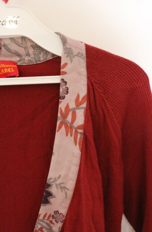 画像2: ヴィヴィアンウエストウッド 中古 / ジャカランダリボンカーディガン 2 レンガ  O-26-04-19-028-to-YM-OS (2)