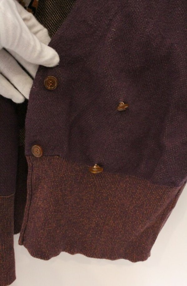 画像3: ヴィヴィアンウエストウッド 中古 / タイガープリント変形カーディガン 2 パープル  O-26-04-19-029-to-YM-OS (3)