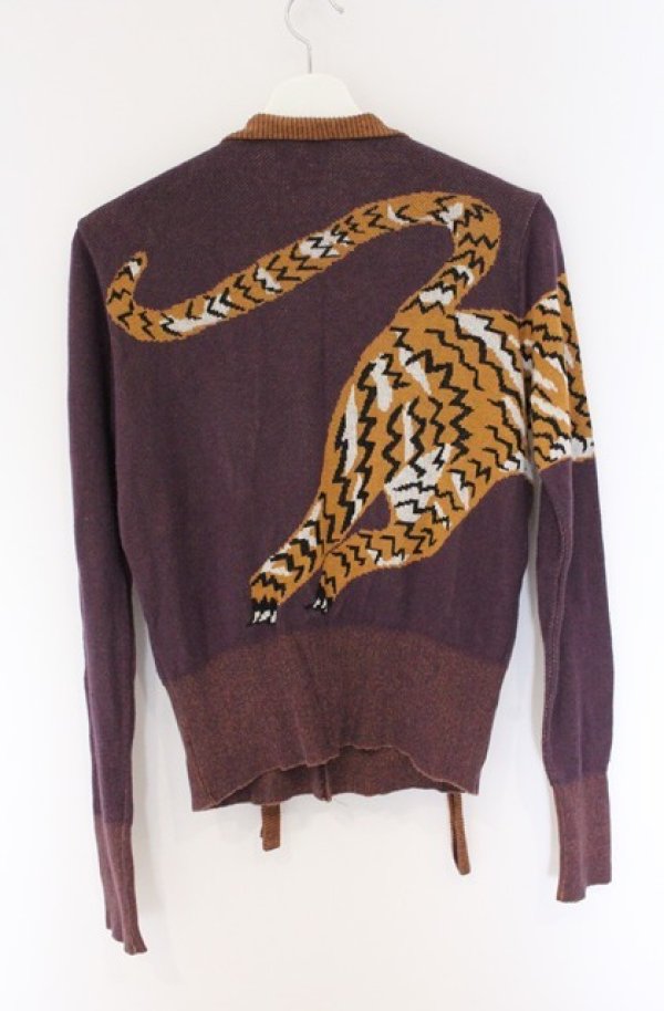 画像5: ヴィヴィアンウエストウッド 中古 / タイガープリント変形カーディガン 2 パープル  O-26-04-19-029-to-YM-OS (5)