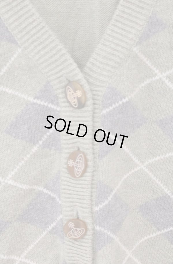 画像3: ヴィヴィアンウエストウッド 中古 / アーガイルニットベスト 2 グレー  O-26-04-19-032-to-YM-OS (3)