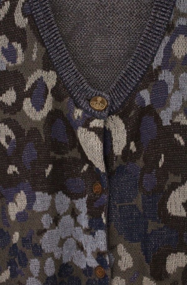 画像2: ヴィヴィアンウエストウッド 中古 / レオパード柄変形カーディガン  ブルー  O-26-04-19-033-to-YM-OS (2)