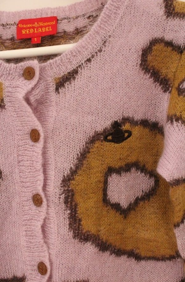 画像2: ヴィヴィアンウエストウッド 中古 / レオパードモヘアニットカーディガン 1 ラベンダー  O-26-04-19-034-to-YM-OS (2)