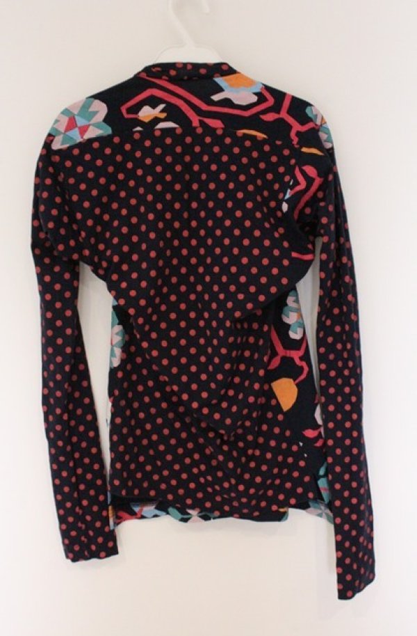画像3: ヴィヴィアンウエストウッド 中古 / ドット切リ替エフラワーカットソー 1 ネイビーｘマルチ  O-26-04-19-036-to-YM-OS (3)