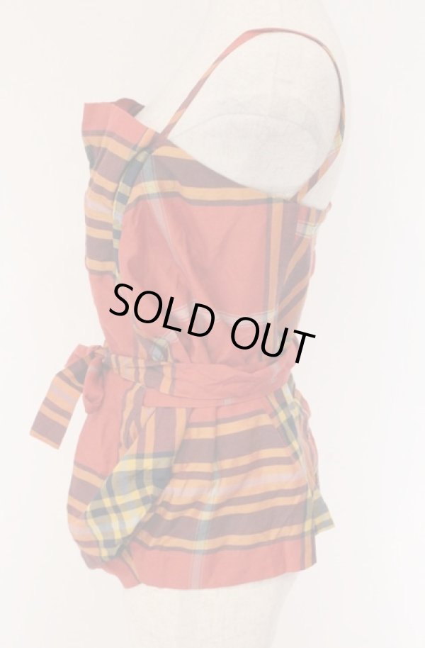 画像3: ヴィヴィアンウエストウッド 中古 / タータンビスチェ 2 オレンジ  O-26-04-19-038-to-YM-OS (3)