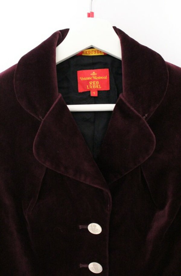 画像2: ヴィヴィアンウエストウッド 中古 / 別珍ベッティーナジャケット 1 ボルドー  O-26-04-19-001-jc-YM-OS (2)