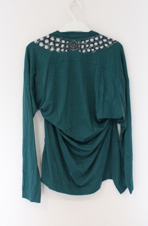 画像3: ヴィヴィアンウエストウッド 中古 / パールネックレスプリントカットソー 1 グリーン  O-26-04-19-040-to-YM-OS (3)