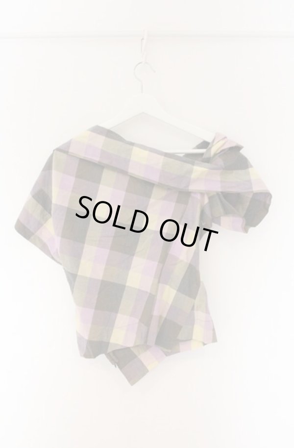 画像5: ヴィヴィアンウエストウッド 中古 / ブロックチェックドレープトップス 2 マルチ  O-26-04-19-042-to-YM-OS (5)
