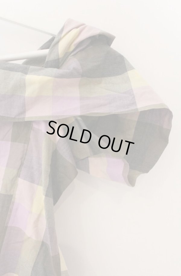 画像6: ヴィヴィアンウエストウッド 中古 / ブロックチェックドレープトップス 2 マルチ  O-26-04-19-042-to-YM-OS (6)