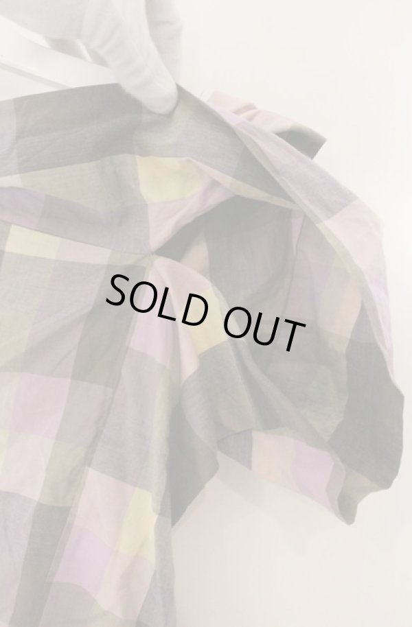 画像7: ヴィヴィアンウエストウッド 中古 / ブロックチェックドレープトップス 2 マルチ  O-26-04-19-042-to-YM-OS (7)