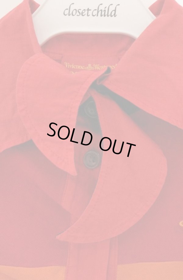 画像2: ヴィヴィアンウエストウッド 中古 / 変形襟ブロッキングポロシャツ 2 マルチ  O-26-04-19-043-to-YM-OS (2)