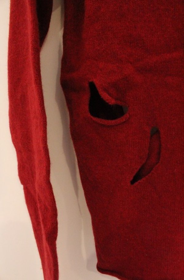 画像3: ヴィヴィアンウエストウッド 中古 / フィストプリントダメージニットソー 2 ワイン  O-26-04-19-045-to-YM-OS (3)