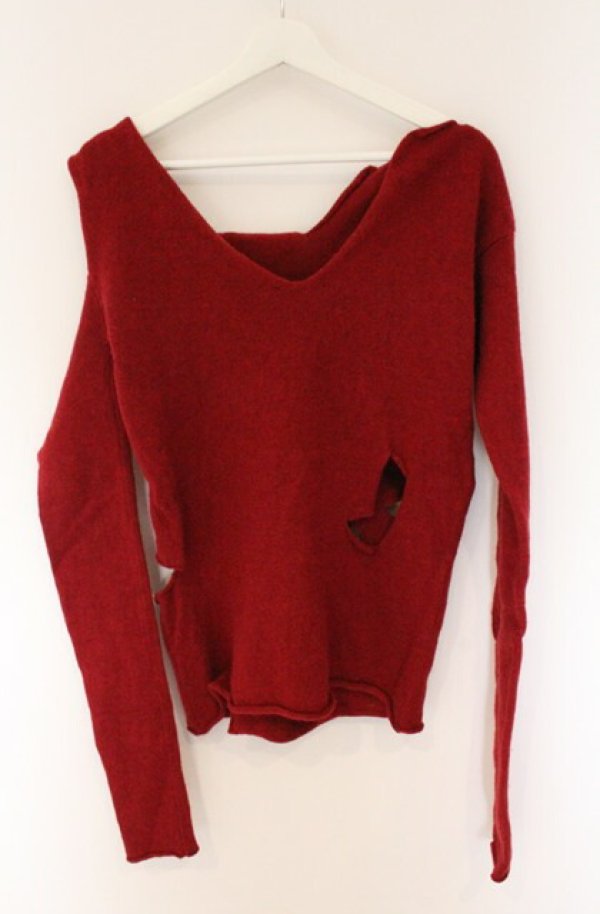 画像5: ヴィヴィアンウエストウッド 中古 / フィストプリントダメージニットソー 2 ワイン  O-26-04-19-045-to-YM-OS (5)