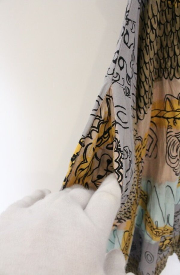 画像3: ヴィヴィアンウエストウッド 中古 / タイガーチェーンオーブスカーフワンピース 2 ブルーグレーｘマルチ  O-26-04-19-049-op-YM-OS (3)