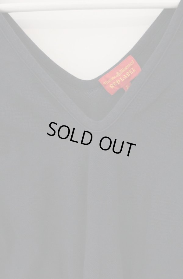 画像2: ヴィヴィアンウエストウッド 中古 / デビルアームボーダーカットワンピース 2 ネイビー  O-26-04-19-050-op-YM-OS (2)