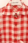 画像2: ヴィヴィアンウエストウッド 中古 / サマーコットン五分袖チェックシャツ 1 レッド  O-26-04-19-057-bl-YM-OS (2)