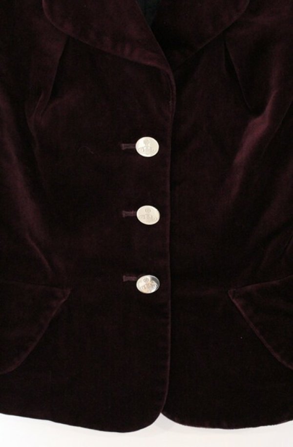 画像3: ヴィヴィアンウエストウッド 中古 / 別珍ベッティーナジャケット 1 ボルドー  O-26-04-19-001-jc-YM-OS (3)