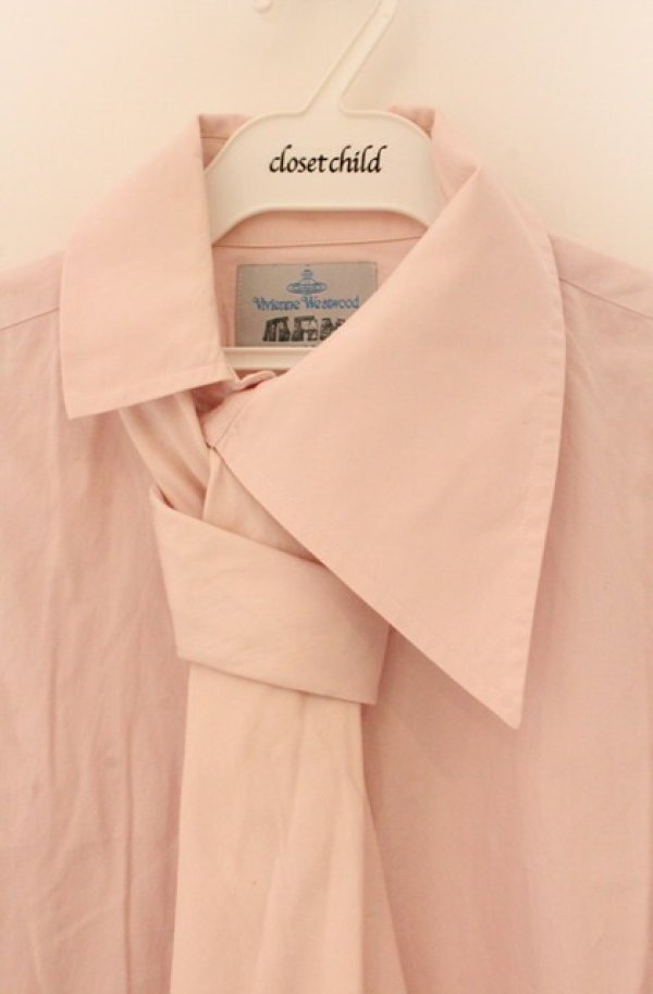 画像2: ヴィヴィアンウエストウッド MAN 中古 / タイ付キオジークラークシャツ 44 ピンク  O-26-04-19-059-bl-YM-OS (2)