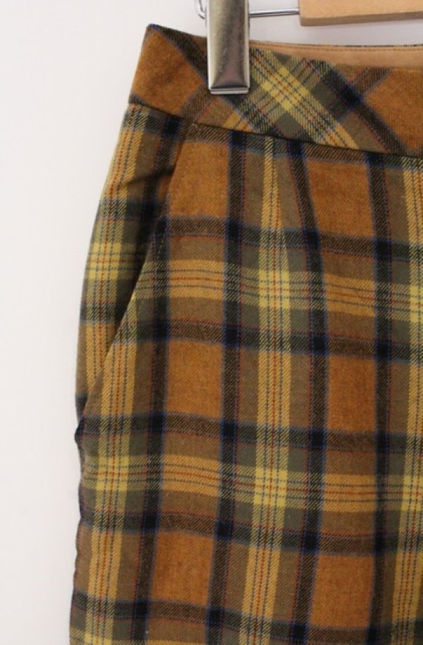 画像2: ヴィヴィアンウエストウッド 中古 / タータンチェックウールパンツ 2 イエロー  O-26-04-19-063-pa-YM-OS (2)