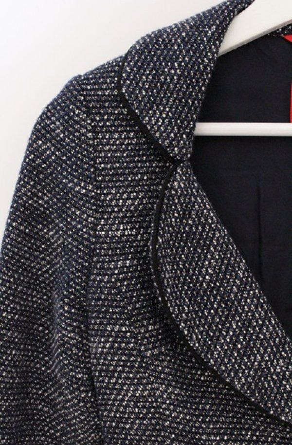 画像2: ヴィヴィアンウエストウッド 中古 / ツイードジャケット 2 ネイビーｘホワイト  O-26-04-19-006-jc-YM-OS (2)