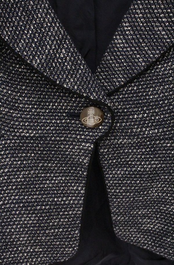 画像3: ヴィヴィアンウエストウッド 中古 / ツイードジャケット 2 ネイビーｘホワイト  O-26-04-19-006-jc-YM-OS (3)