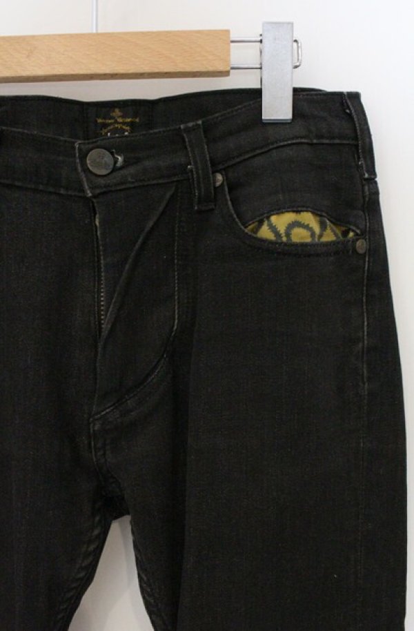画像2: ヴィヴィアンウエストウッド Anglomania and Lee 中古 / ROCK’N ROLL JEAN（ロックンロール）デニムパンツ W26 ブラック  O-26-04-19-069-pa-YM-OS (2)